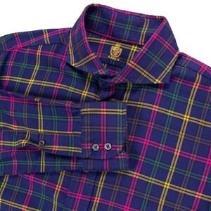 Axels Vail Ltd Mens L Multicolor Plaid Brushed Cotton Crest Collection Shirt‎